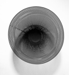 mesh basket from above with shadow