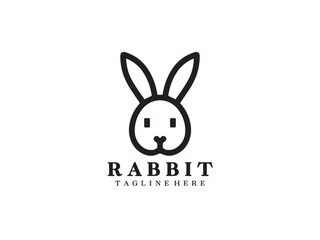Rabbit Logo Design Icon Symbol Vector Template