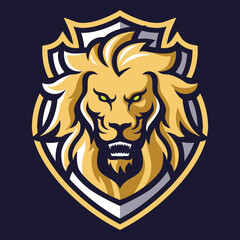 Lion esport logo vector illustration