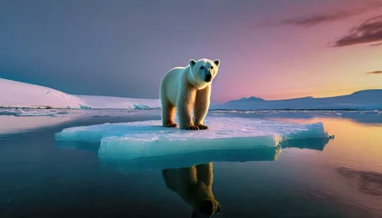 Keuken spatwand met foto Polar bear on a melting ice floe © Sabrina