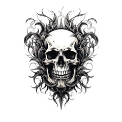 Obraz premium Beautiful hand drawing traditional sketch realistic hand drawing grunge golden skull logo animal skeletons army skull logo hand sketch drawing skull pirate logo adult skull