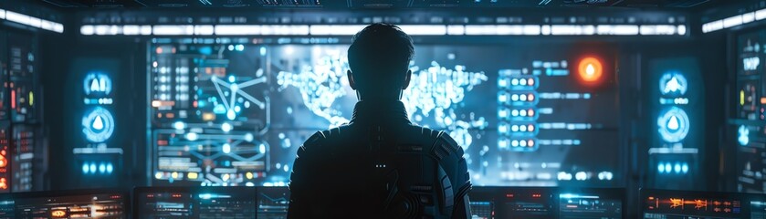 A journalist uncovering the truth about an artificial intelligence hub, where sentient machines plot their next moves - obrazy, fototapety, plakaty