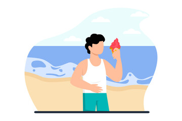 Weekend Activity Flat Illustration Design