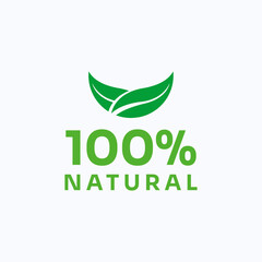 100% natural organic product label design template