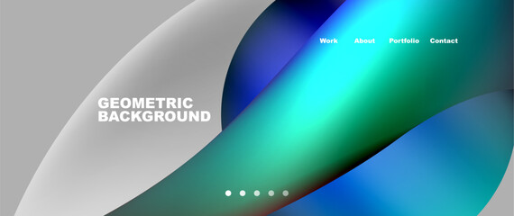 A mesmerizing geometric background featuring a liquid wave pattern in electric blue and green hues, reminiscent of automotive design. Captured in stunning macro photography