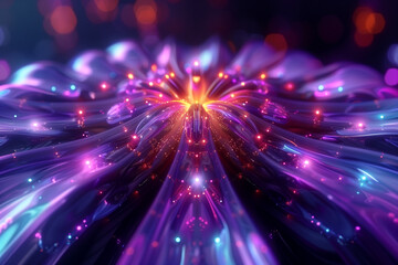 Naklejka premium A colorful display of lights resembling fireworks in the sky