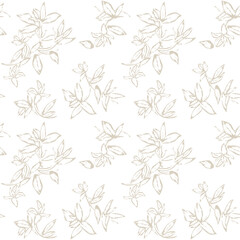 Neutral Colour Abstract Floral Seamless Pattern Design