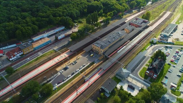 Railway Station Torun Glowny Dworzec Kolejowy Aerial View Poland