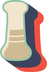 3D Classic Groovy Retro Letter Alphabet I