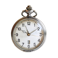 Pocket watch in old condition, Isolated on transparent background.