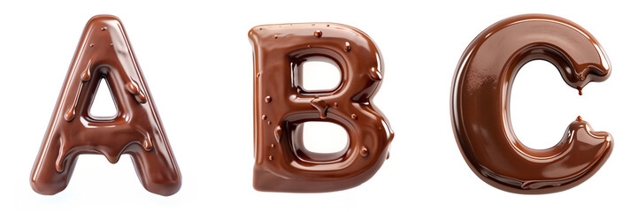 Letters A, B, C. Chocolate Alphabet: Deliciously Sweet Lettering