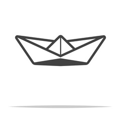 Paper boat outline icon transparent vector isolated