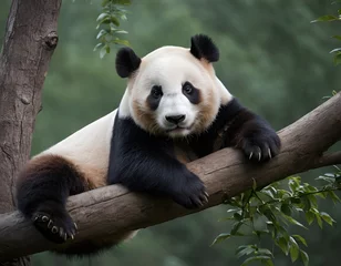 Foto op Canvas giant panda eating bamboo © LL. Zulfakar Hidayat