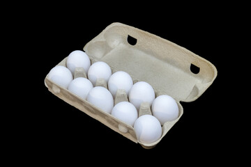A Dozen Fresh White Eggs Neatly Packaged and Ready for Your Next Culinary Creation