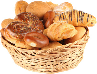 basket with buns