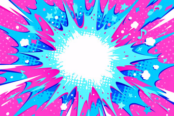 コミックアート風の爆発するポップな背景イラスト