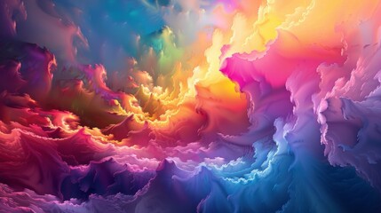 the most beautiful colors in the world in one wallpaper, Cloud- or smoke-like structures, 16:9 - obrazy, fototapety, plakaty