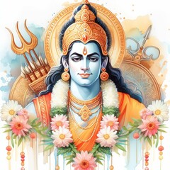 Ram navami of god Rama - obrazy, fototapety, plakaty