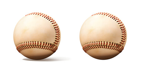 Old softball with clipping paths abstract on white and transparent background