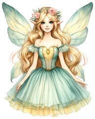 green dress fairy with magic wand