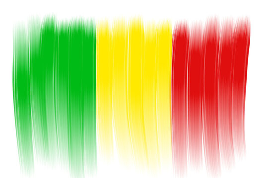 brush flag mali transparent background, mali brush watercolour flag design template element PNG file mali flag