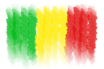 brush flag mali transparent background, mali brush watercolour flag design template element PNG file mali flag