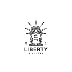 Liberty line logo design illustration