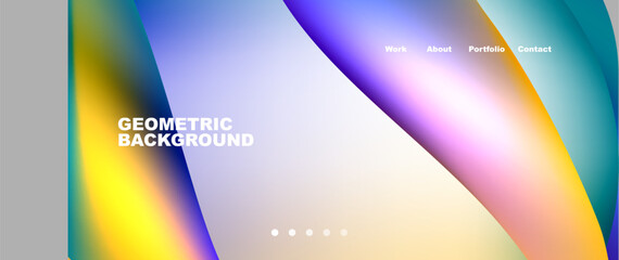 A colorful geometric background featuring a rainbow of colors such as purple, violet, electric blue, and magenta. The colorfulness creates a vibrant atmosphere for any design project