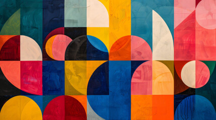 Fototapeta premium Bold Geometric Shapes Composition