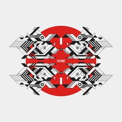 Futuristic Design Red Circle