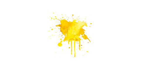 Watercolor yellow splash background vector illustration isolated on white background