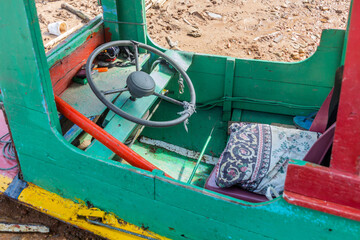 Wheel of a boat at Nam Ou 5 reservoir, Laos