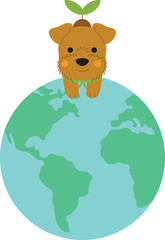 schnauzer dog love earth for Earthday.eps