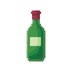 Wine bottle, pixel art drink