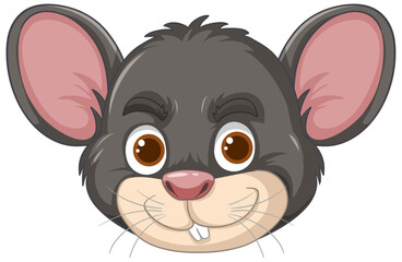 Adorable vector illustration of a smiling mouse face
