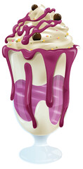 Vector illustration of a tasty ice cream sundae