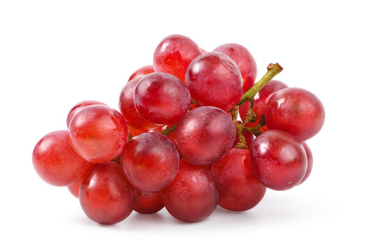 Red grape cluster isolated on white background. Clipping path.