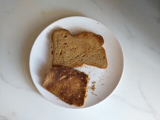 Toasted breads in a plate