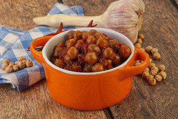 Baked chickpea with tomato sauce