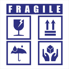 Illustration vector Fragile handle with care sticker and poster for delivery service