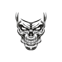 Vintage skull  illustration design style