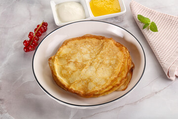 Sweet homemade thick baked pancakes