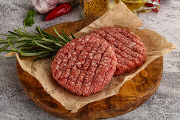 Raw burger cutlet for grill