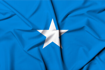 Beautifully waving and striped Somalia flag, flag background texture with vibrant colors and fabric...