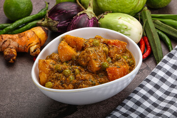 Indian traditional cuisine Aloo mutter