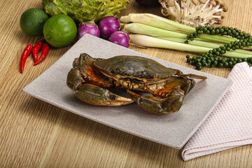 Delicous fresh raw uncooked crab