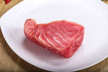 Raw fresh tuna steak for grill