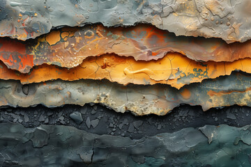 Vibrant layers of eroded rock strata natural wallpaper background