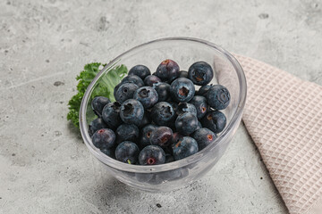 Sweet ripe blueberry on the bowl
