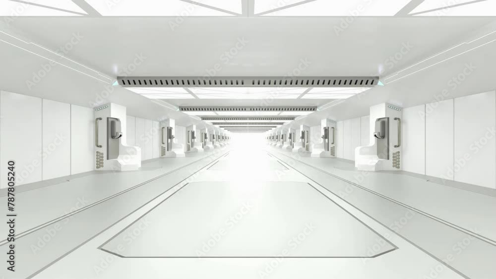 Poster science lab or sci-fi corridor. science elements and innovation background. animation seamless loop,